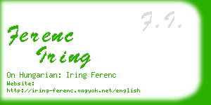 ferenc iring business card